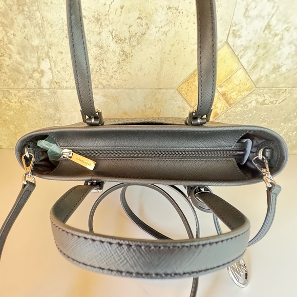 Michael Kors Jet Set Travel XS Tote Shoulder Bag MK Black/Silver - Picture 9 of 12